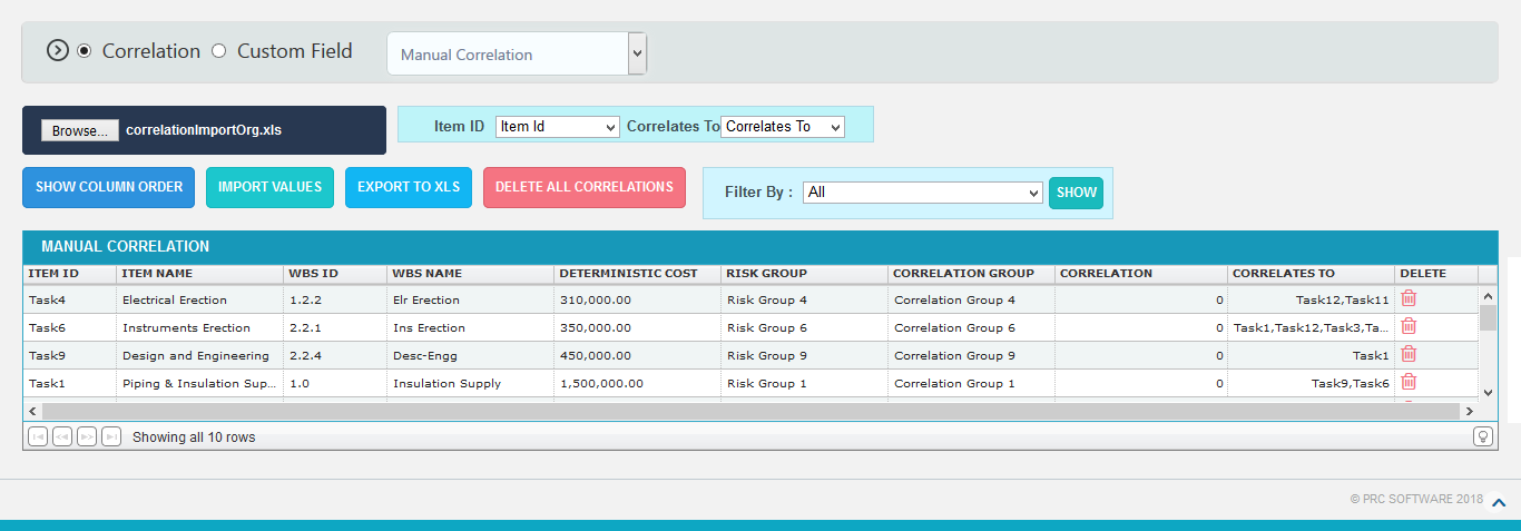 corelation_import